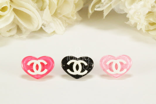 Heart Chanel LOGO 27mm FLATBACK