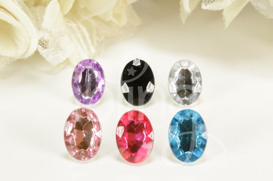 3D Crystal Gem OVAL Diamante 18mm