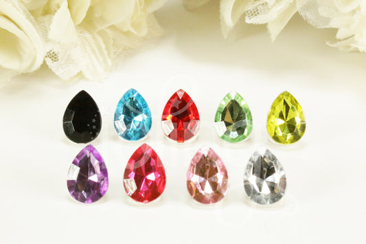 3D BLING Gem TEARDROP Diamante 18mm