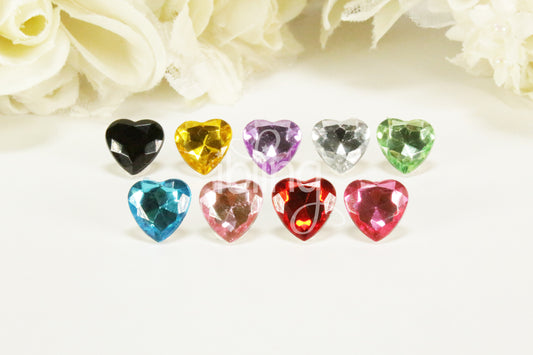 3D BLING Gem HEART Diamante Resin 16mm or 25mm