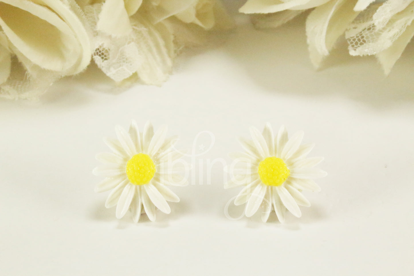 WHITE DAISY Flower FLATBACK Various Sizes