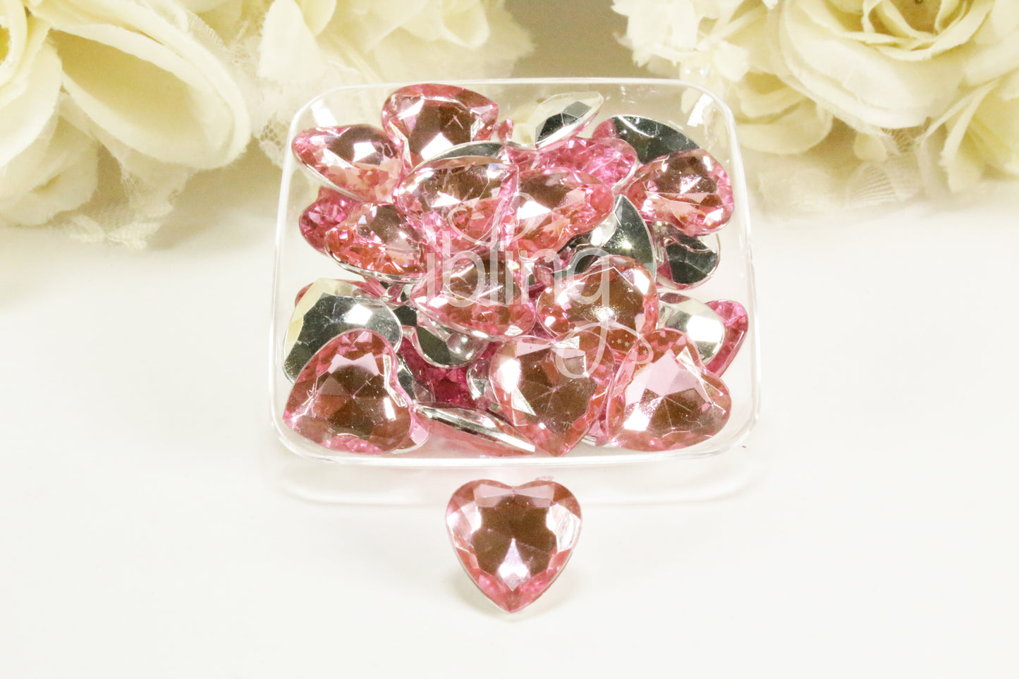 3D BLING Gem HEART Diamante Resin 16mm or 25mm