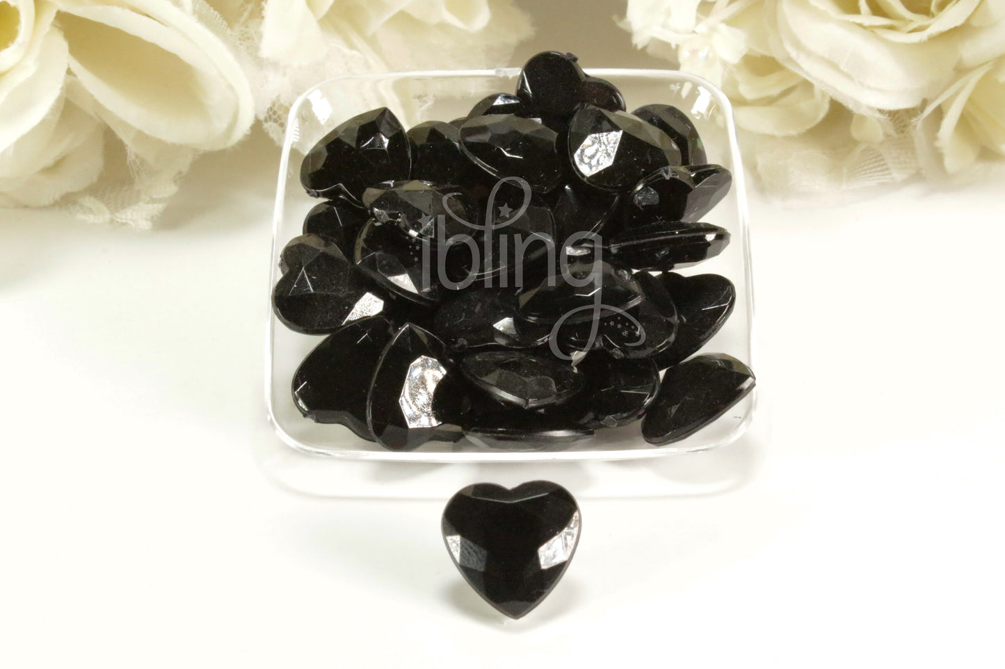 3D BLING Gem HEART Diamante Resin 16mm or 25mm