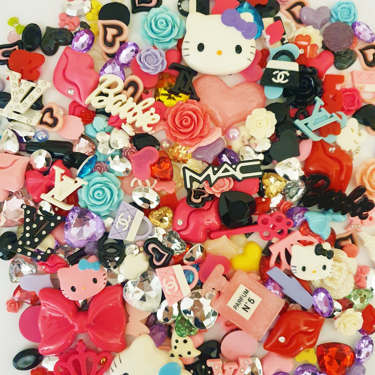 Mixed set of cabochon embellishments, Gems, Charms, Flatback