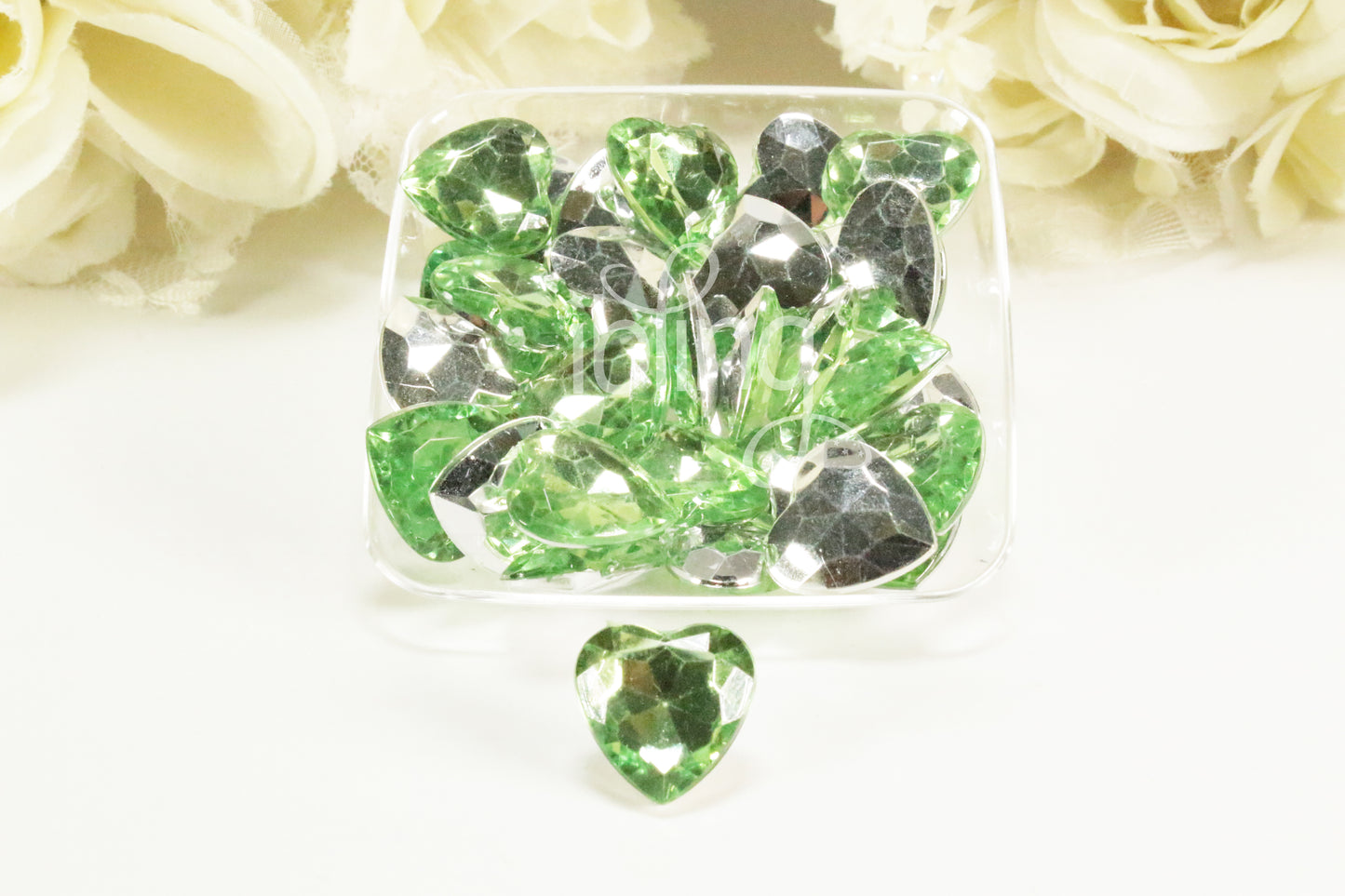 3D BLING Gem HEART Diamante Resin 16mm or 25mm