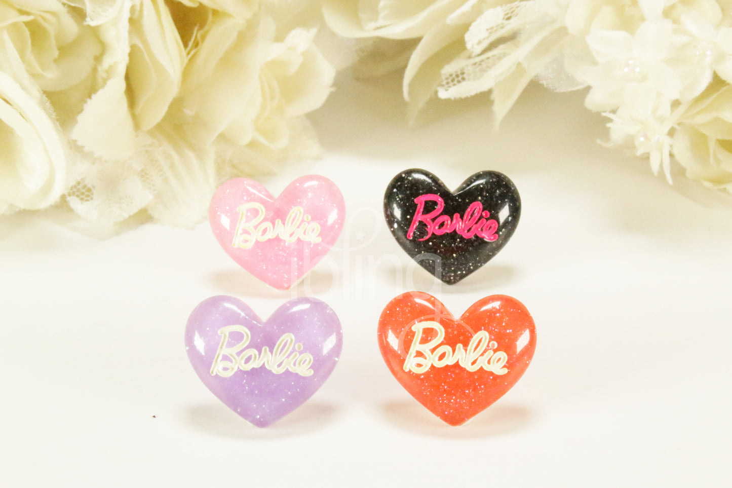 BARBIE Glitter HEART 20mm