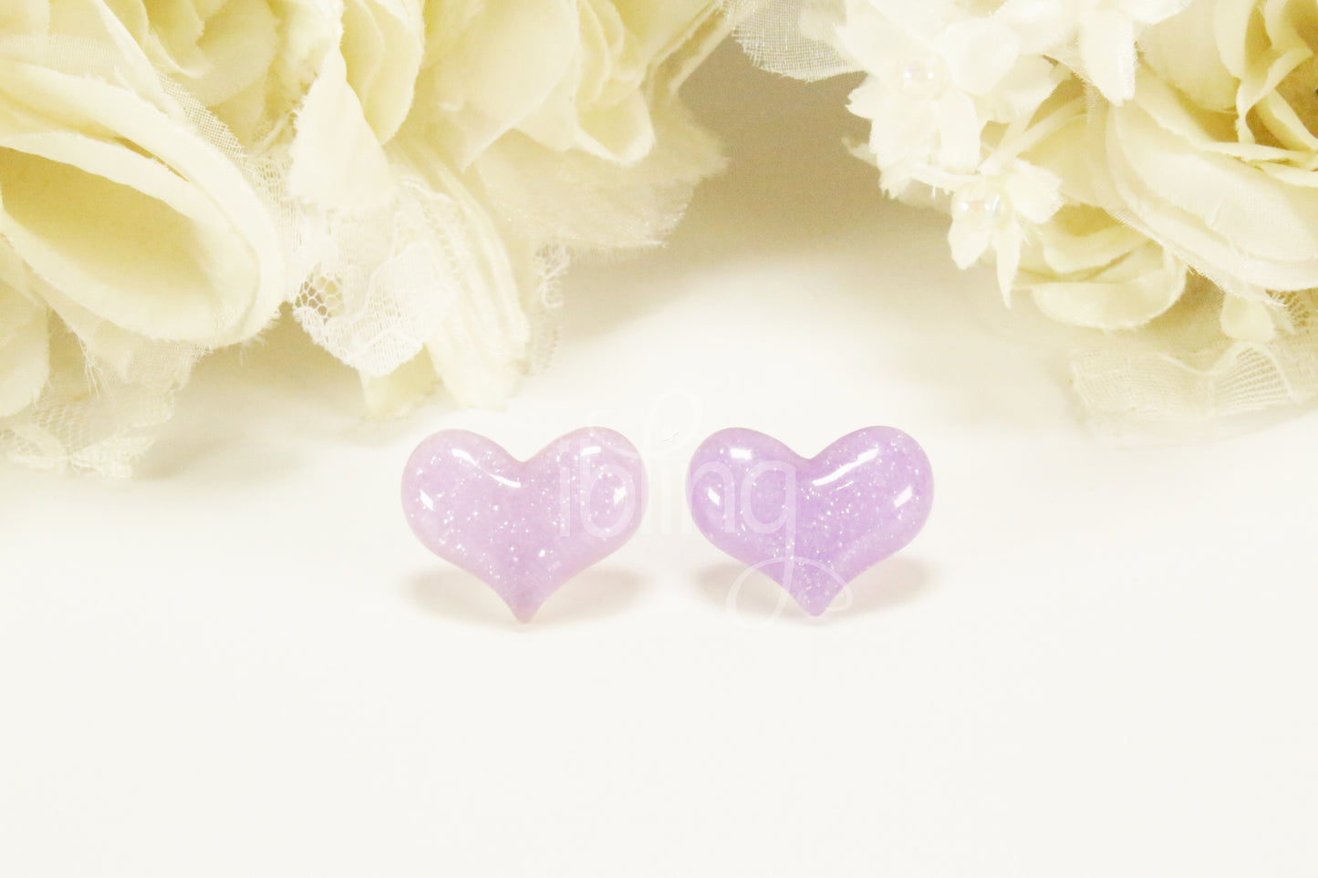 Small GLITTER Lolita HEART 22mm FLATBACK