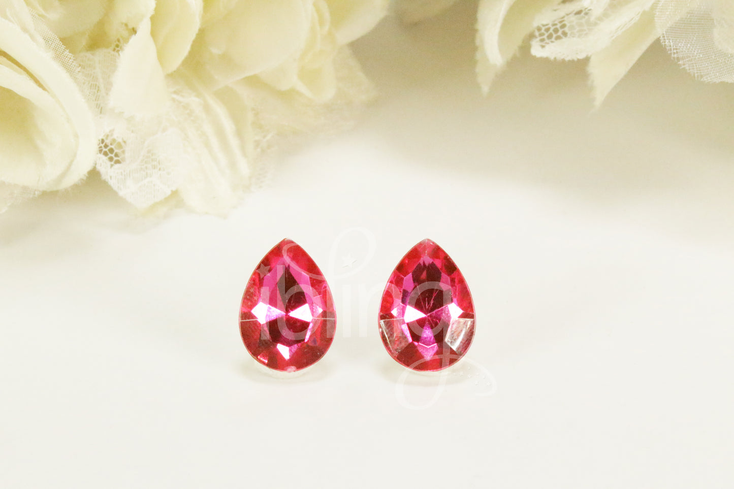 3D BLING Gem TEARDROP Diamante 18mm