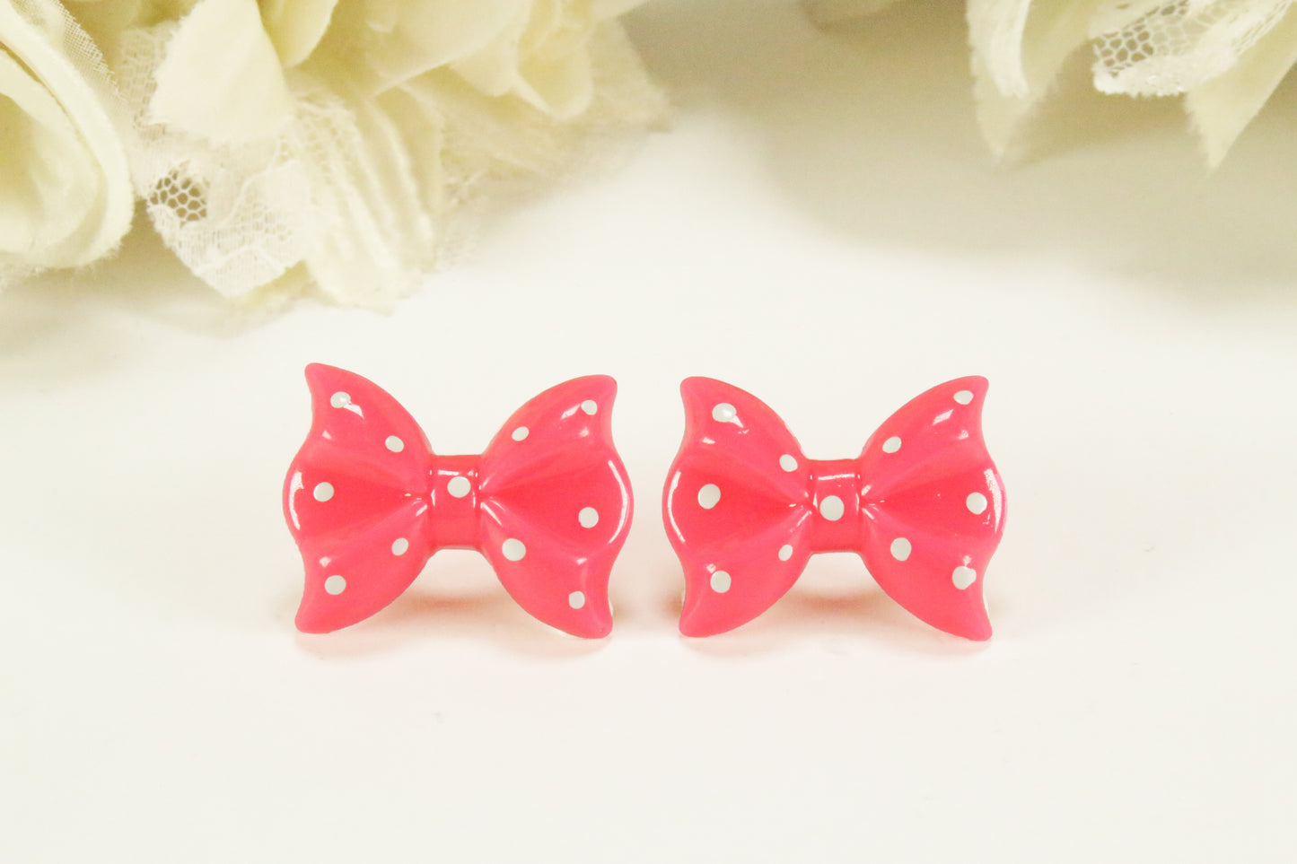 POLKA DOT Bow 28mm Flatback