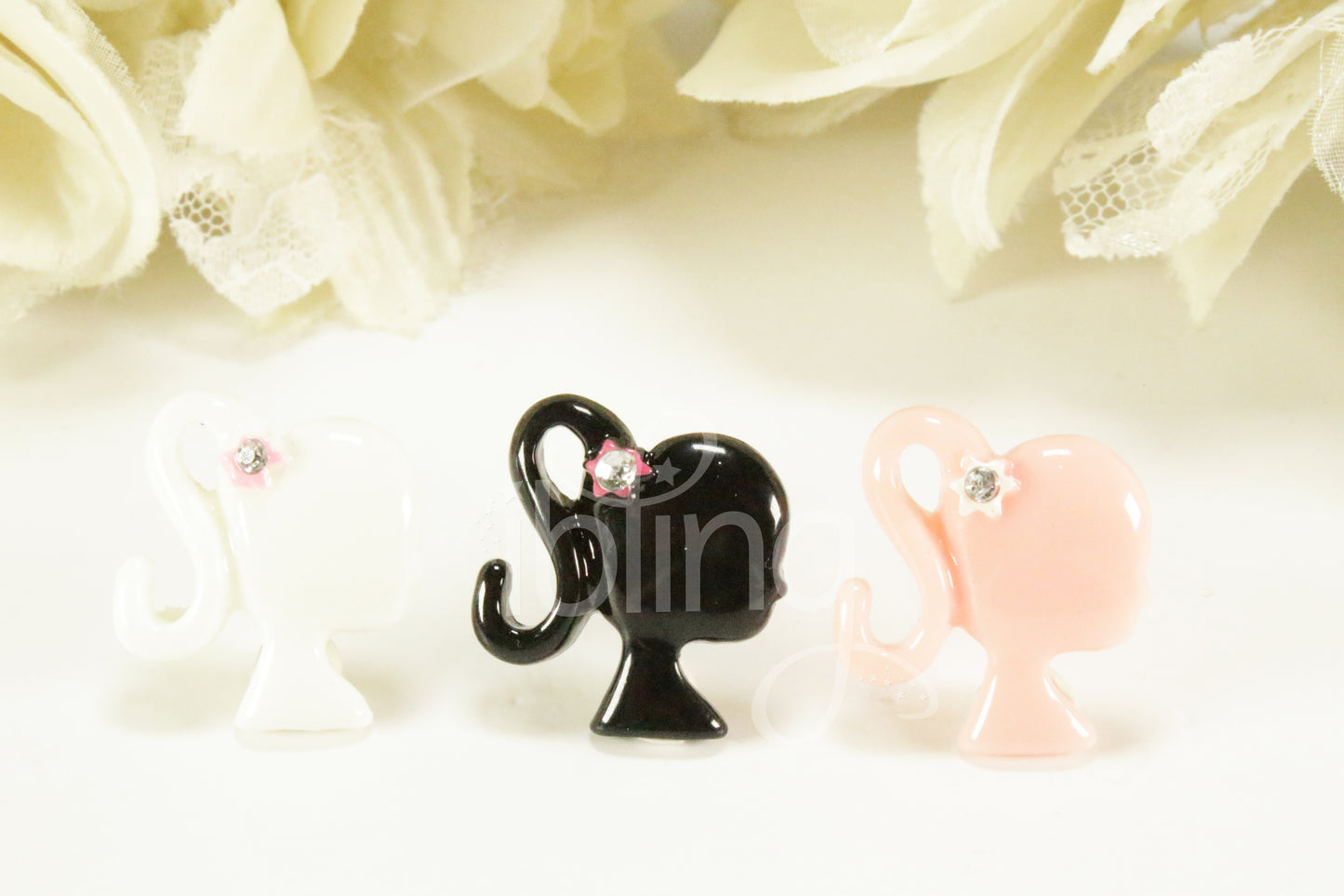 Girl Head FLOWER 24mm Flatback