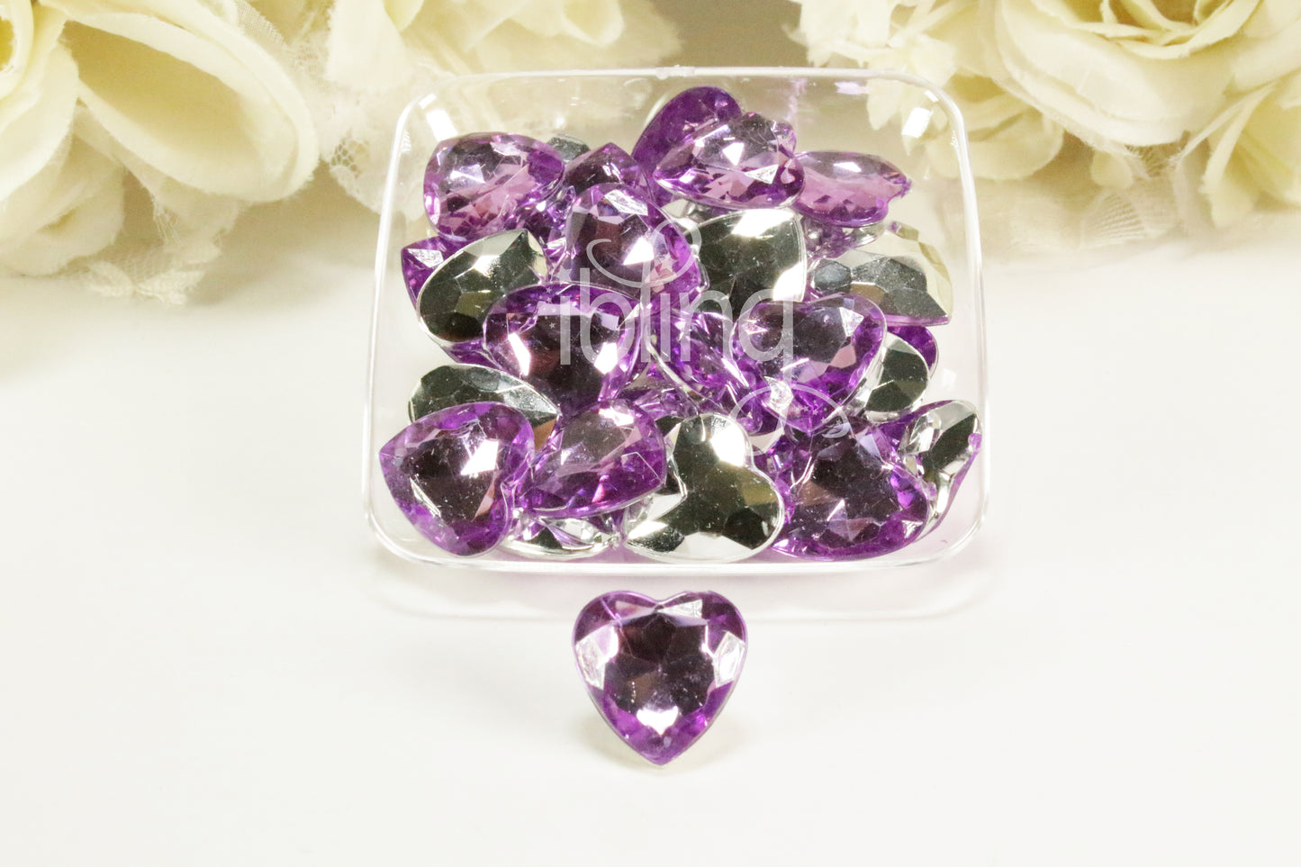 3D BLING Gem HEART Diamante Resin 16mm or 25mm