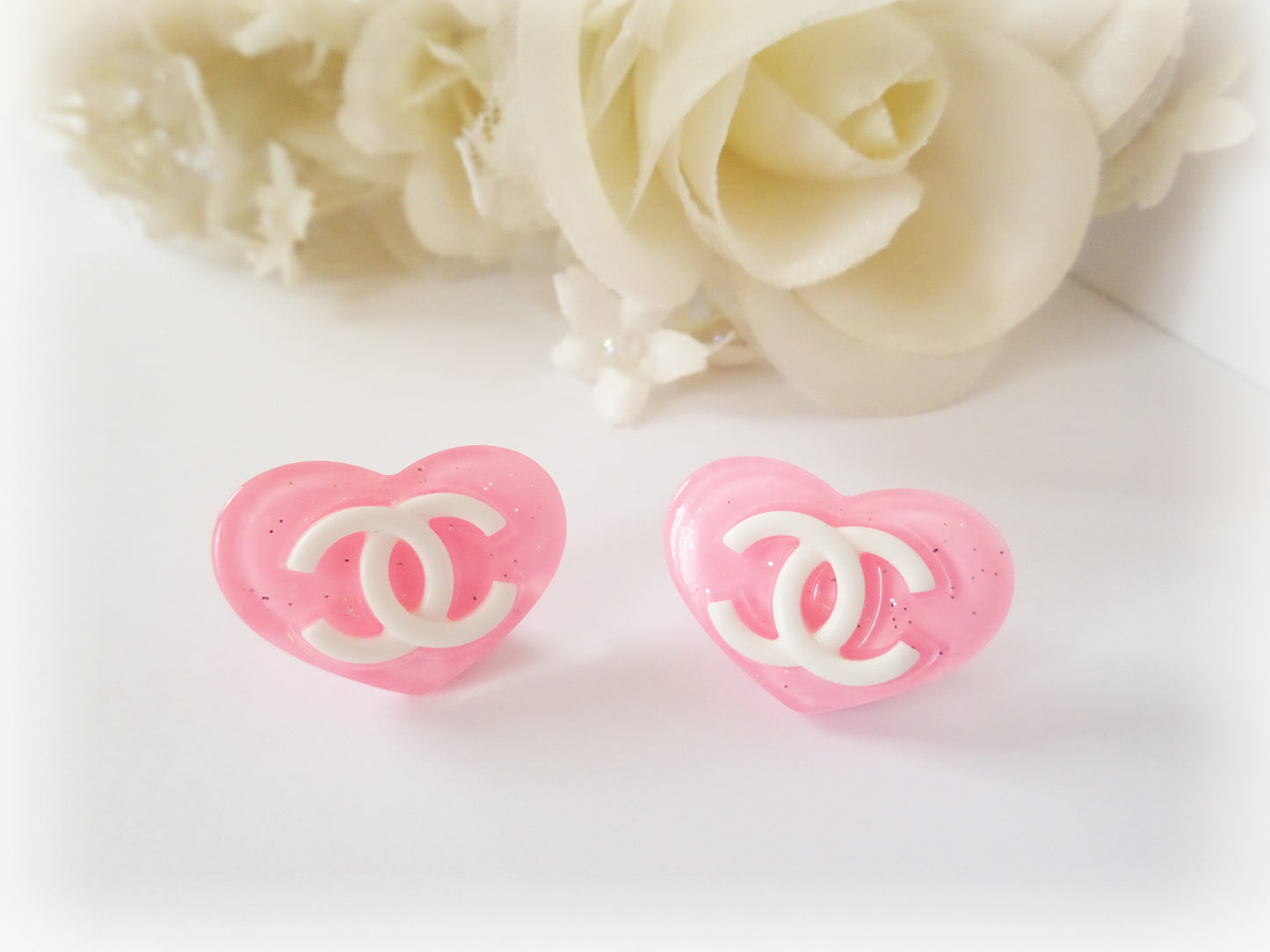 Heart Chanel LOGO 27mm FLATBACK