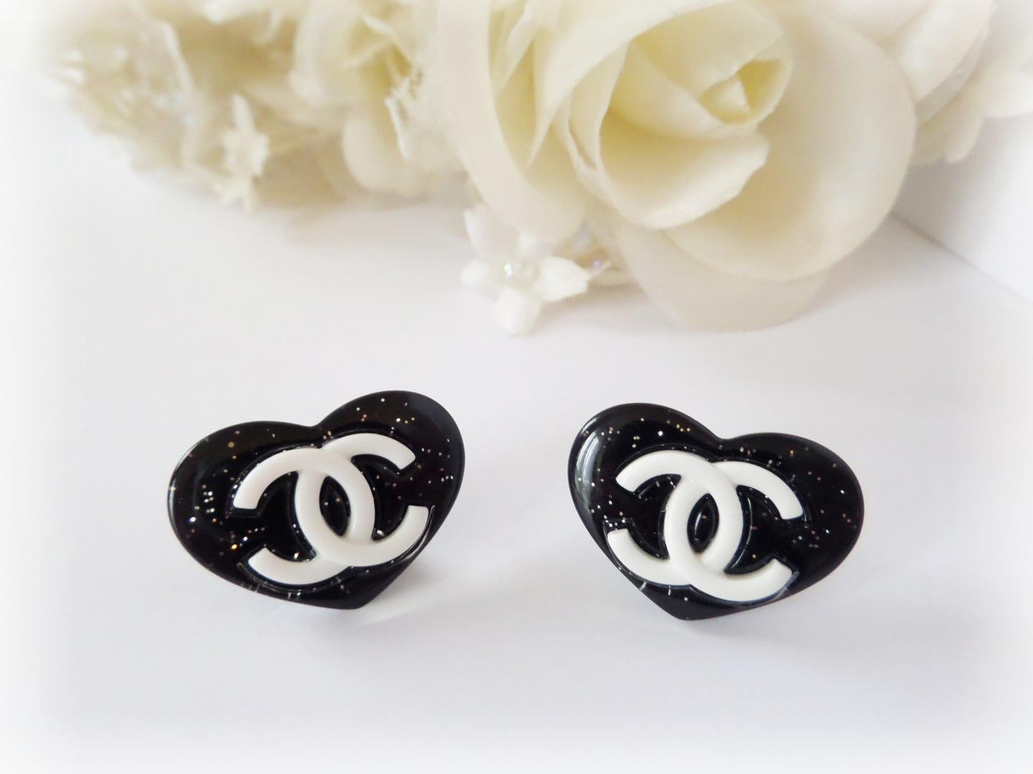 Heart Chanel LOGO 27mm FLATBACK