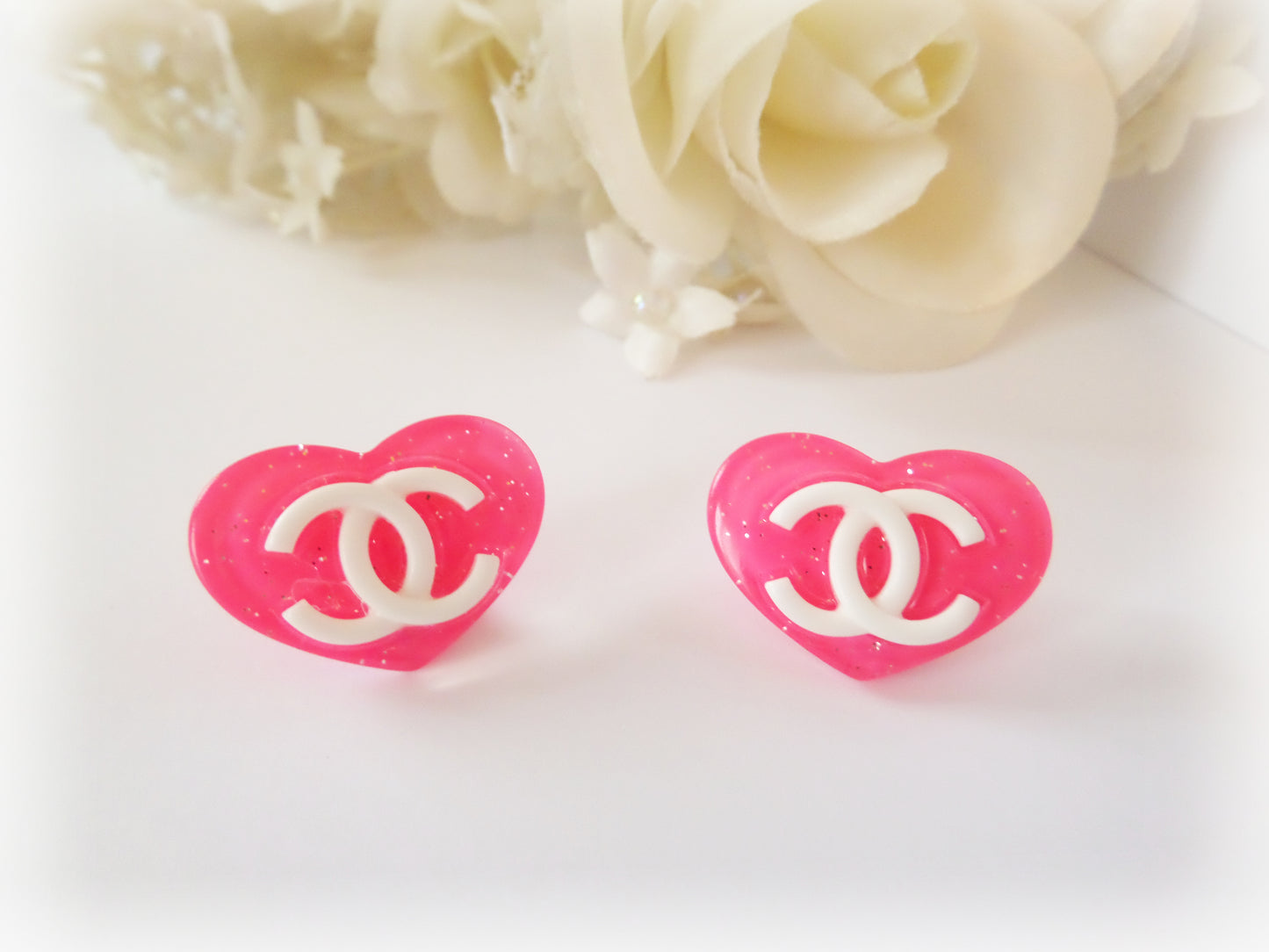 Heart Chanel LOGO 27mm FLATBACK