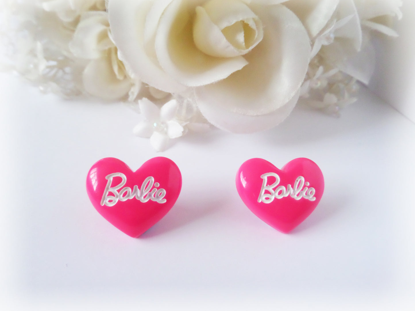 Barbie HEART 20mm Cabochons FLATBACK