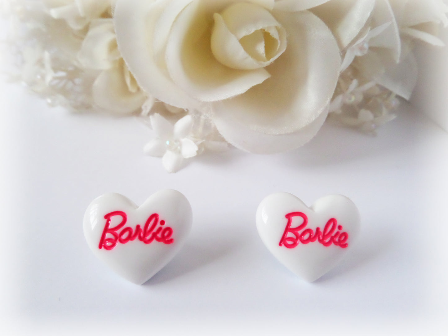 Barbie HEART 20mm Cabochons FLATBACK