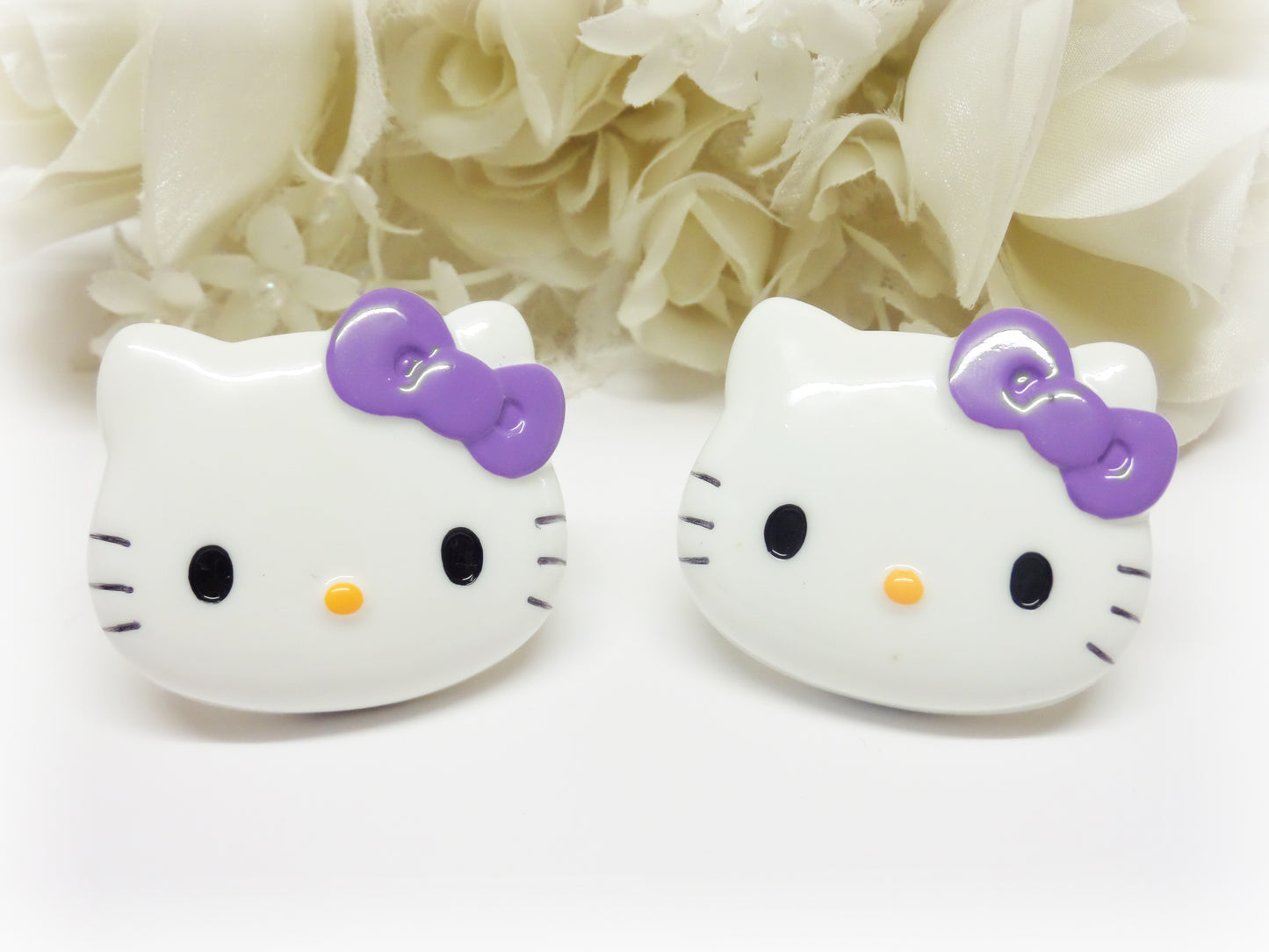 Large Hello Kitty KAWAII CAT Face 45mm FLATBACK