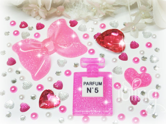 No 5 PERFUME BOTTLE Set Cabochon FLATBACK